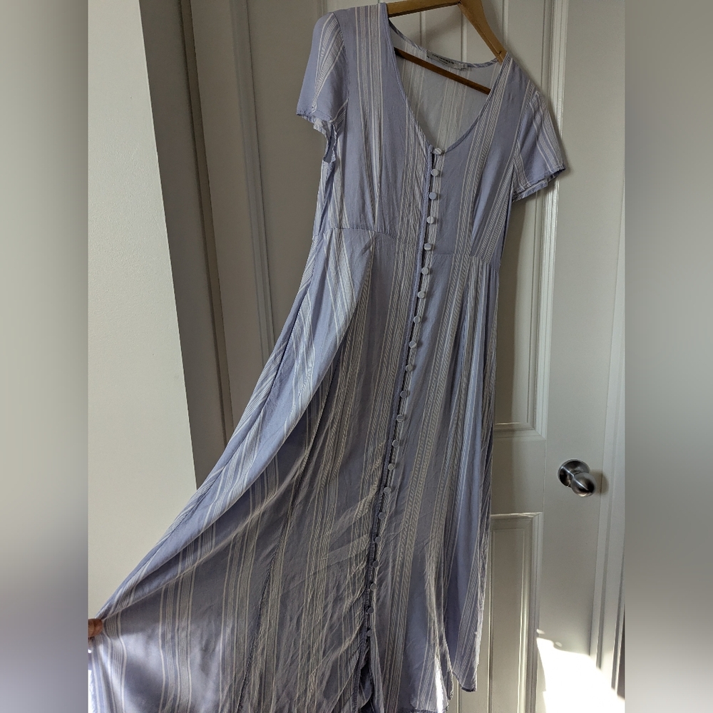 Simons Light Blue & White Striped Midi Dress - Picture 4 of 8